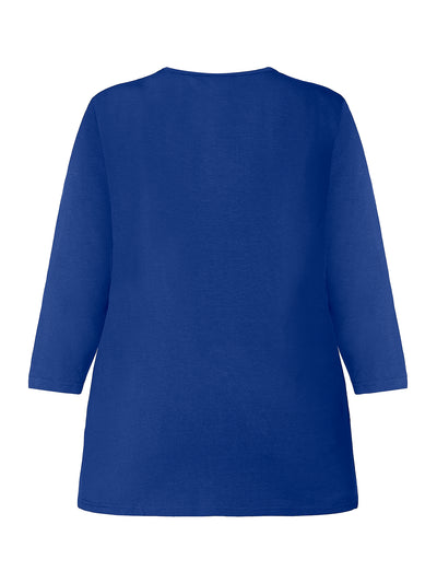 Basis T-shirt I A-facon Med 3/4 ærmer - Ultra Blue