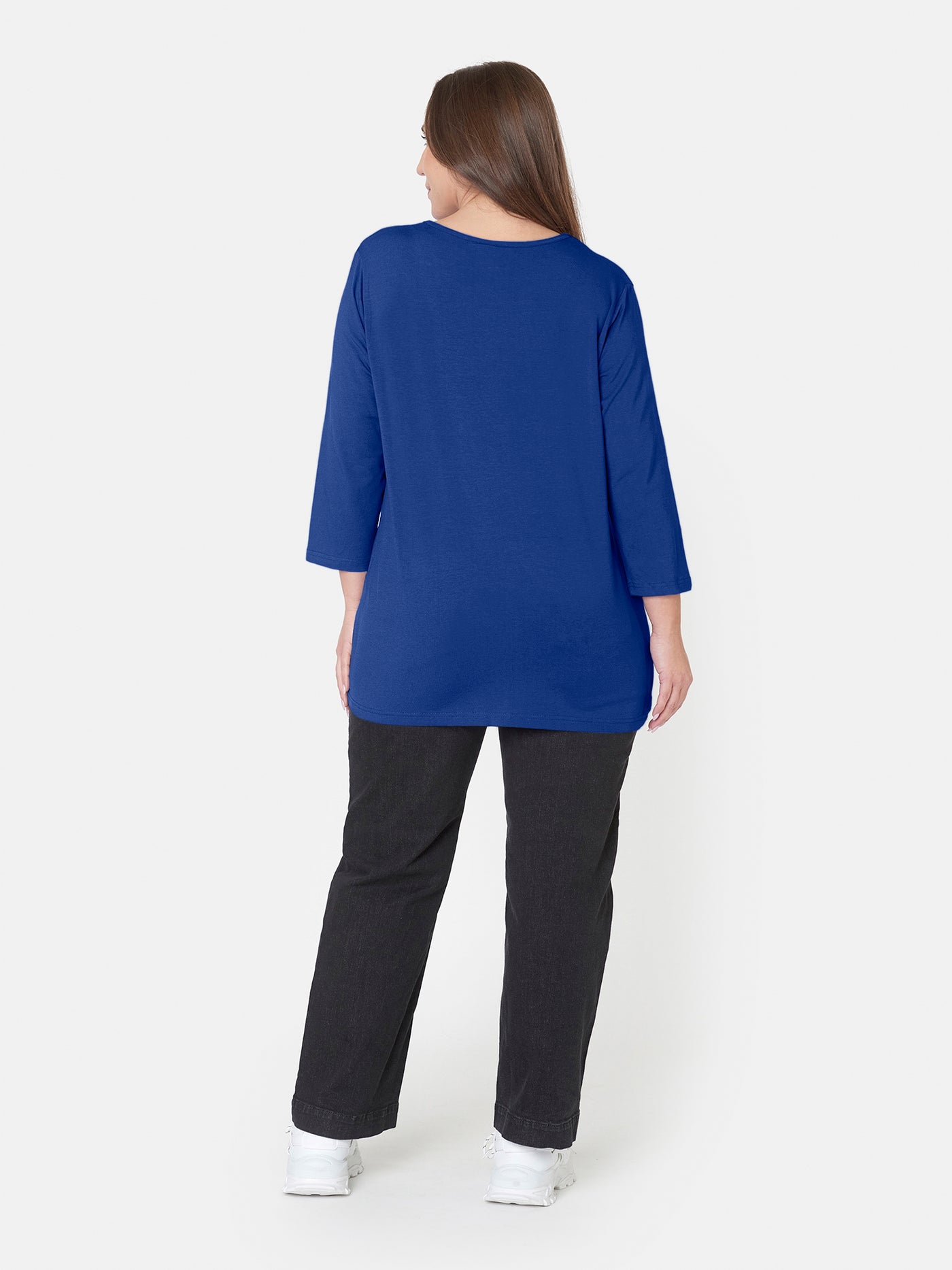 Basis T-shirt I A-facon Med 3/4 ærmer - Ultra Blue