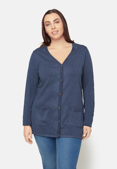 Basic Cardigan - Naval Melange