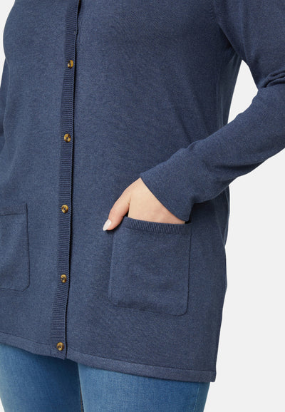 Basic Cardigan - Naval Melange