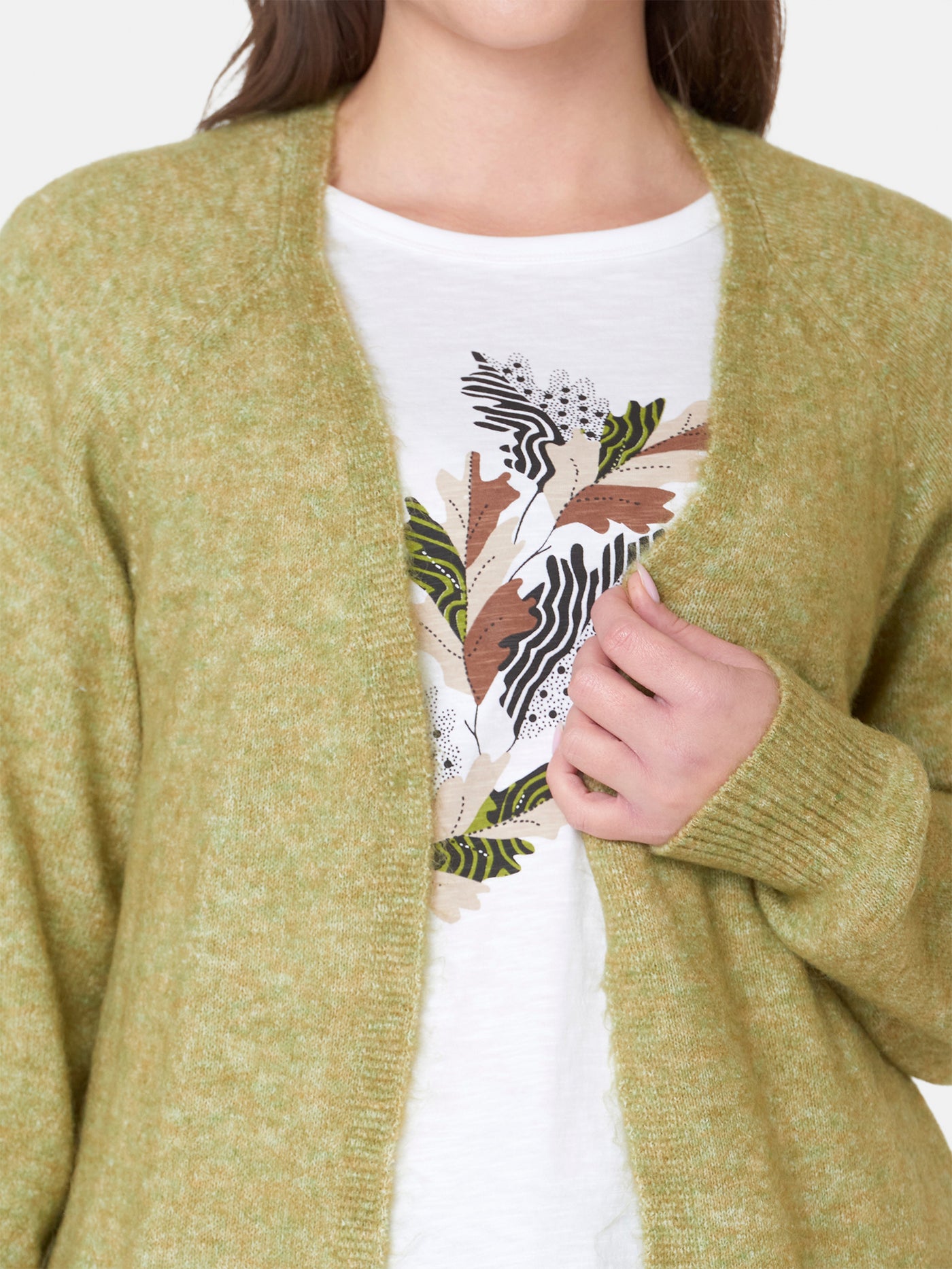 Cardigan - Green Melange