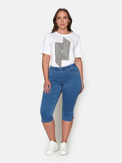 Sofia Capri Jeans - Medium Blue Denim