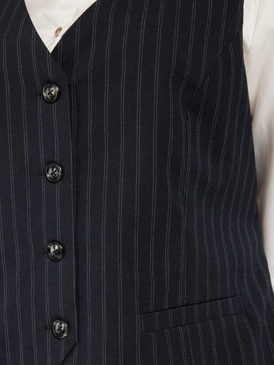 Vest - Black Pinstripe