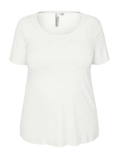 Basis T-shirt I A-facon Med Korte ærmer - Off White