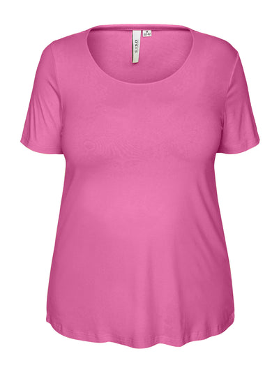 Basis T-shirt I A-facon Med Korte ærmer - Strawberry Pink