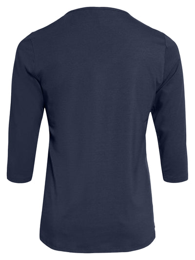 Basis T-shirt I A-facon Med 3/4 ærmer - Navy